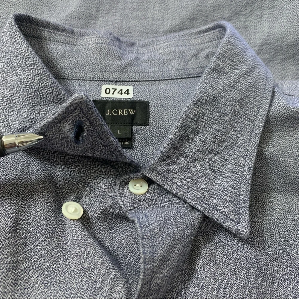 J.crew Dress Shirt Men's Long Sleeve Button Up Dark Blue Size L‎